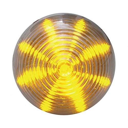 United Pacific Clear Amber 2.5'' Round 13 LED Truck Trailer Semi Side Marker Clearance Light Kit,38368