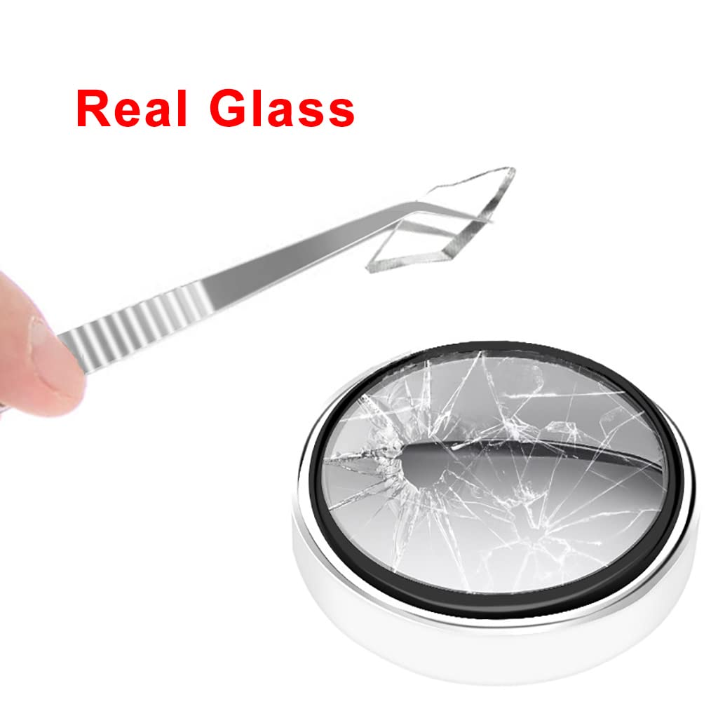 Esreake 2Pcs Extra Large Blind Spot Mirror,Bigger Round Hd Glass Convex Rear View Mirror,Strong Adhesive Big Mirror For Car, Van, Suv And Trucks (3'(75Mm), White Frame)