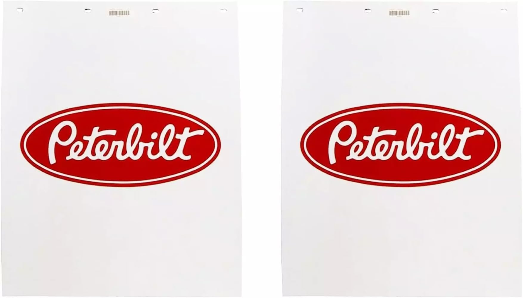 Peterbilt Motors 24'' x 30'' Poly 3/16'' Thick Semi Truck White Mud Flaps