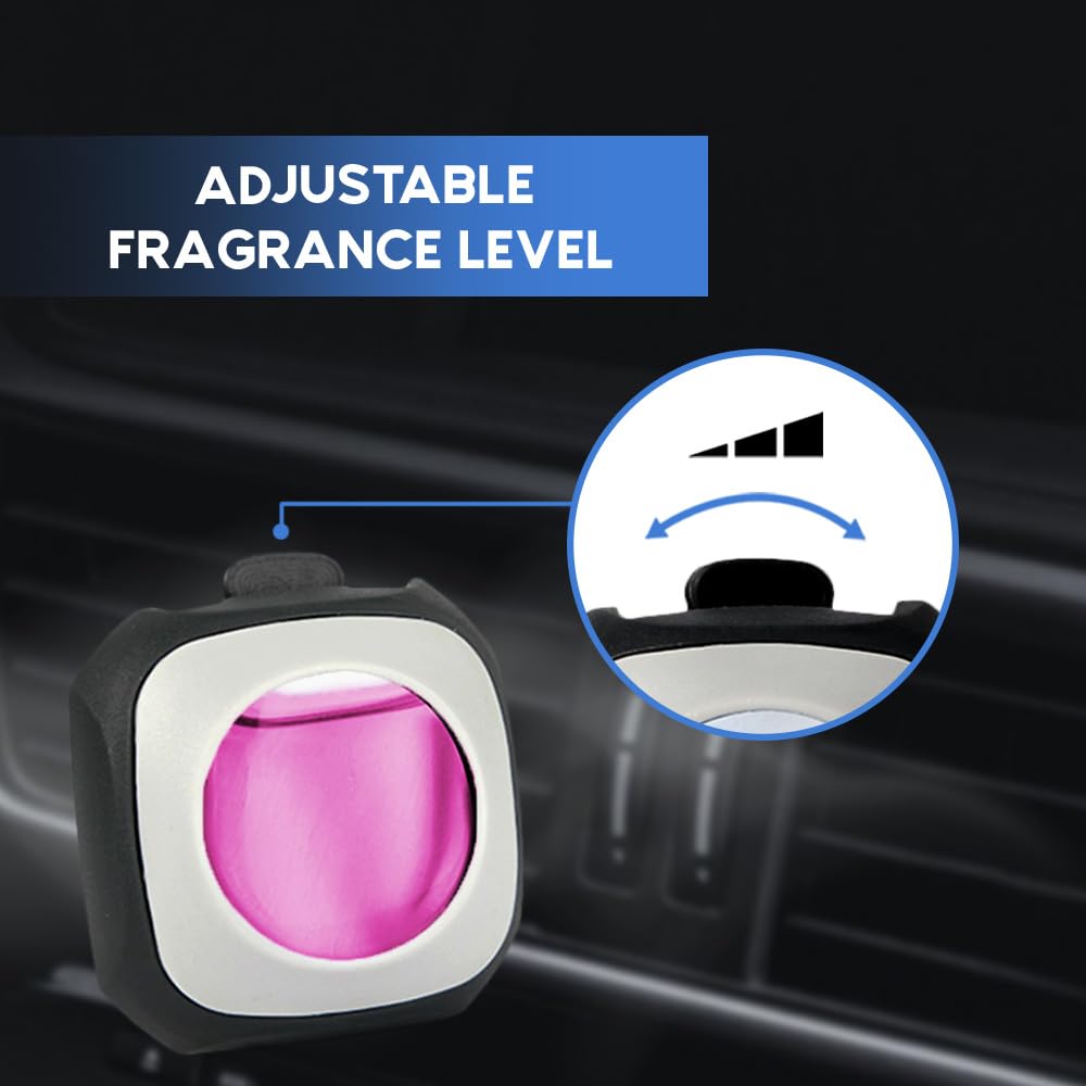 Air Jungles Flora Bliss Scent Car Air Freshener Clip, 6 Vent Clips, 4Ml Each, Long Lasting Air Freshener, Up To 180 Days Car Ref