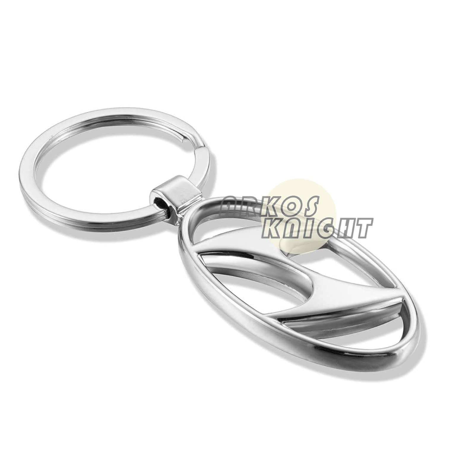 ARKOSKNIGHT Creative Car Logo Keychain for Car 3D Chrome Metal Alloy Key Chain Gifts for Women and Men Keyring Universal Size(Hy