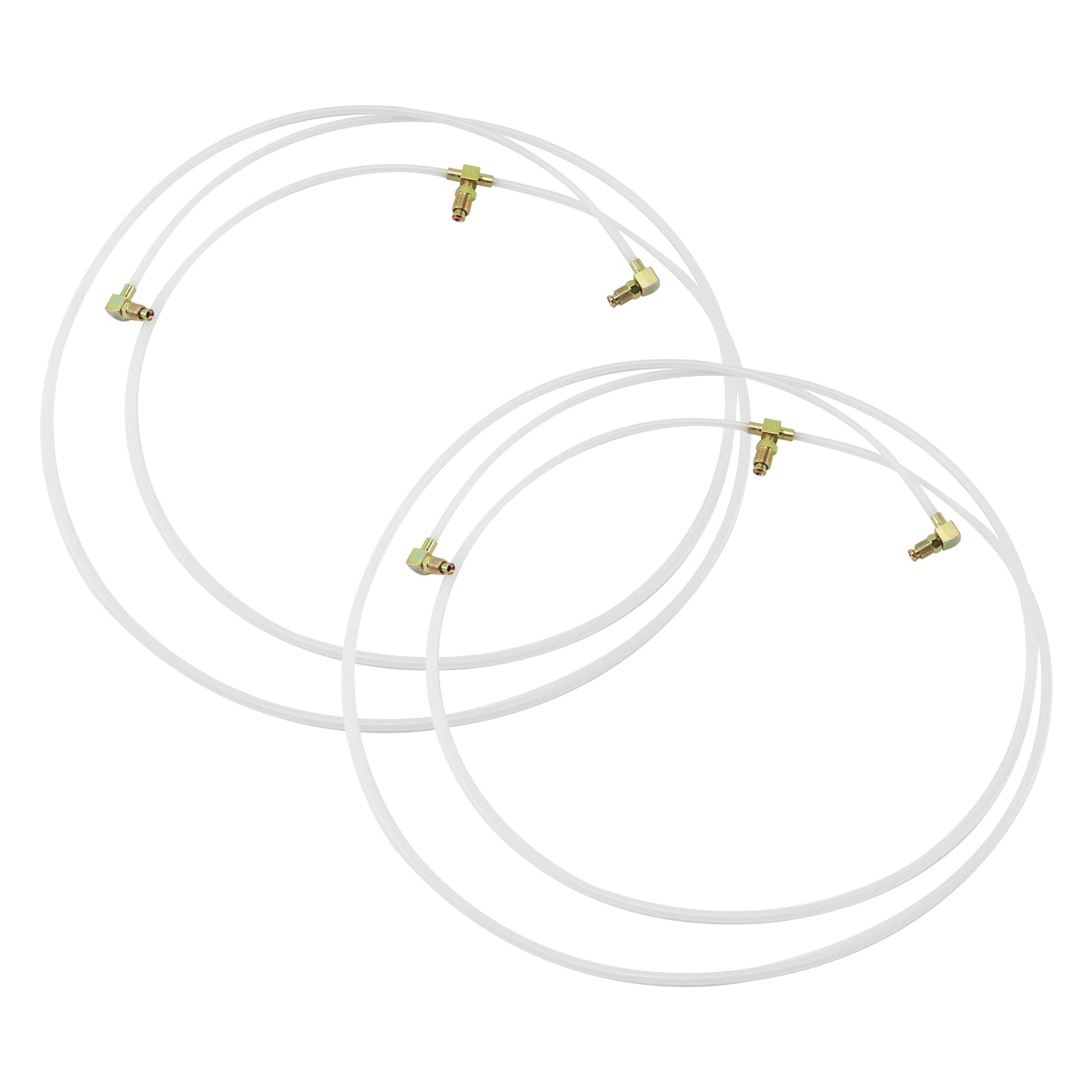 Pair(2) Convertible Power Top Hydraulic Fluid Hose Lines & Fittings Plastic Hoses Compatible With F-Ord Mustang, Mercury Cougar, Ltd, Chevy Chevelle, Oldsmobile Cutlass, Pontiac Gto