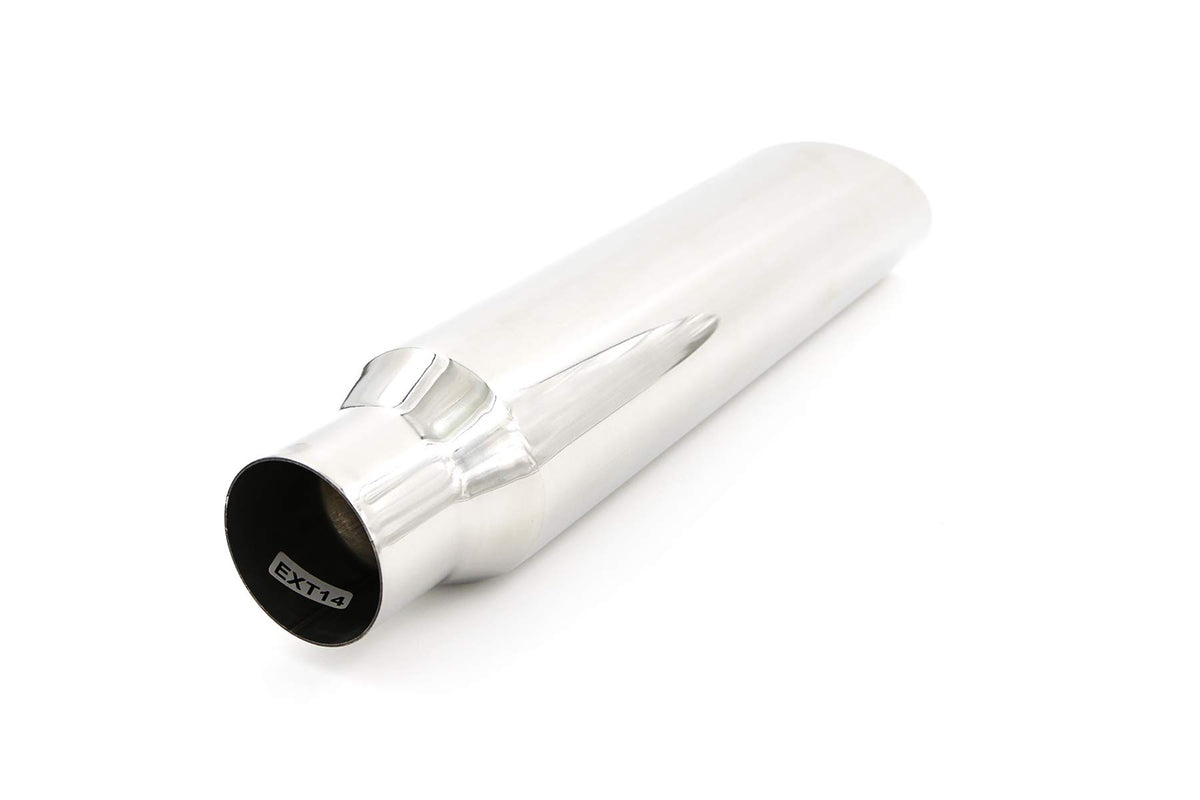 Rp Remarkable Power, 2.5'' Inlet - 3.5'' Outlet - 18'' Long Stainless Steel Angle Cut 45 Degree Exhaust Tip Ext14