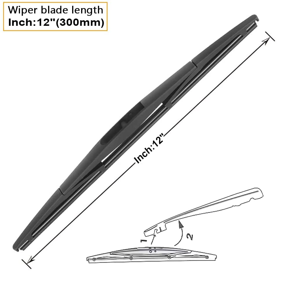 Autoboo 26''+21'' Windshield Wipers With 12'' Rear Wiper Blade Sets Replacement For Acura Mdx 2007-2013 -Original Factory Qualit