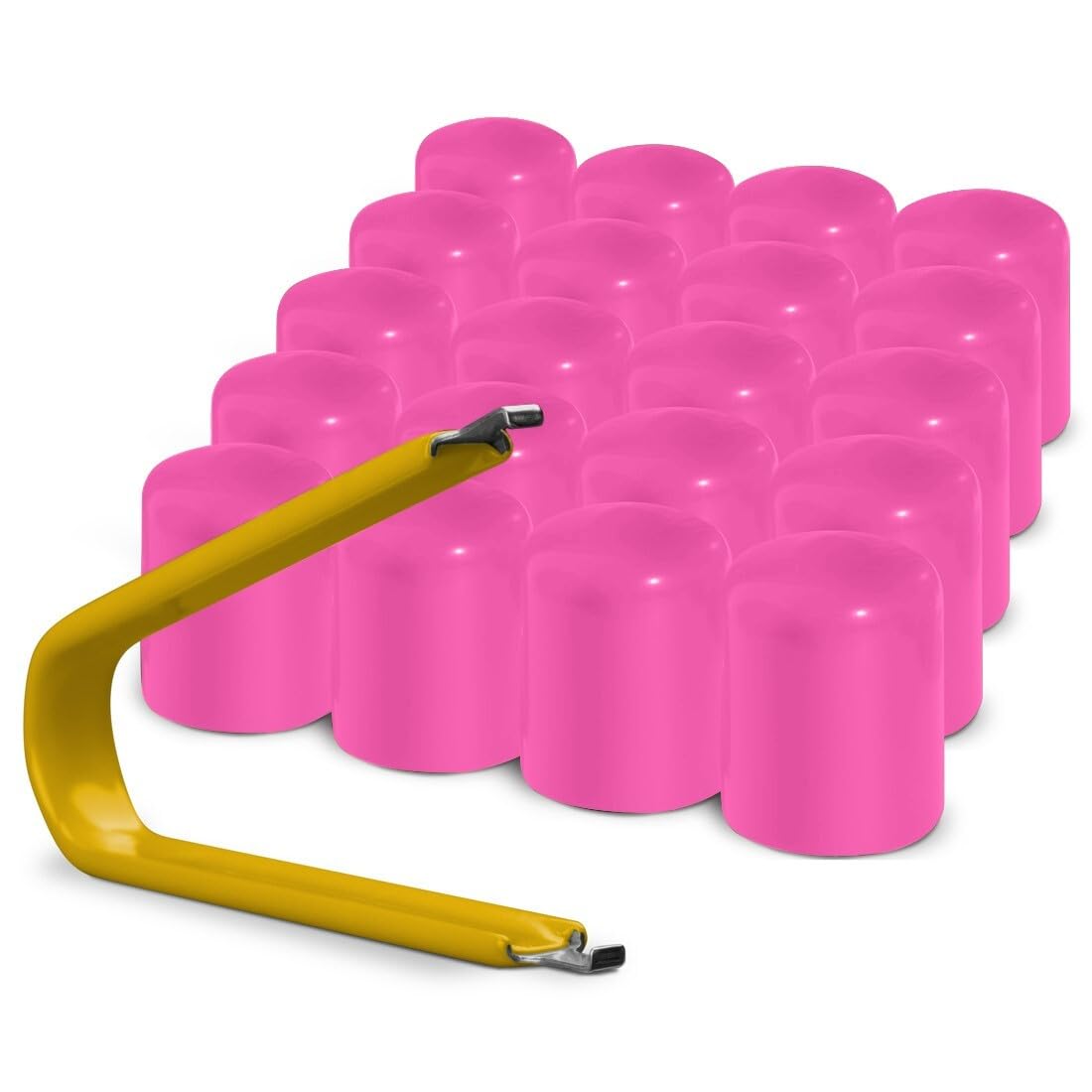 Colorlugs Vinyl Lug Nut Cover | Bubble Gum Pink | Flexible Fit Wheel Lug Nut Cap | Fits 19 Mm | Pack Of 20 | Includes Deluxe Ext
