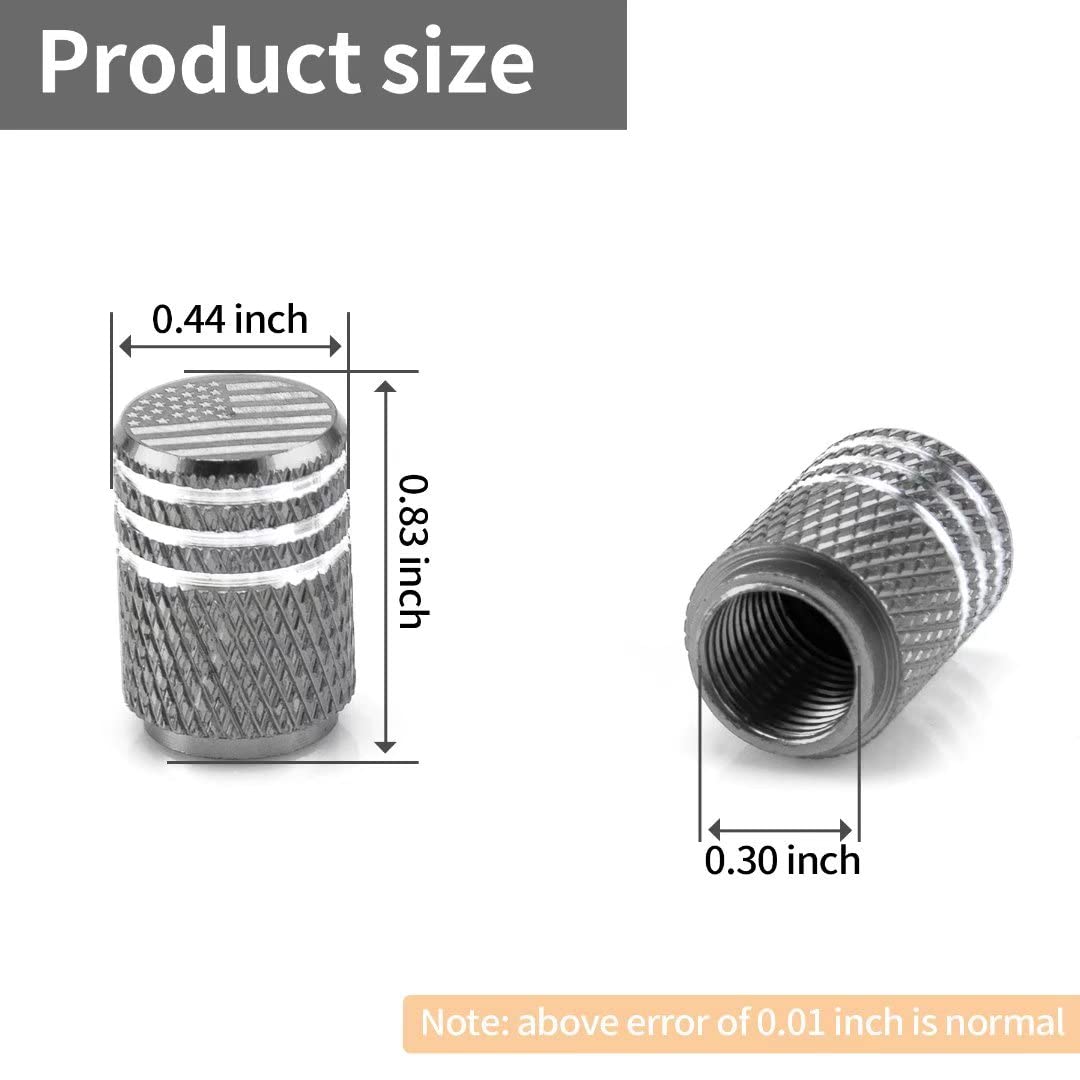 SINGARO American Flag Valve Stem Cap, 12PCS Aluminum Alloy Rubber Sealed Tire Cap, Universal for Cars, Trucks, SUVs and Motorcyc