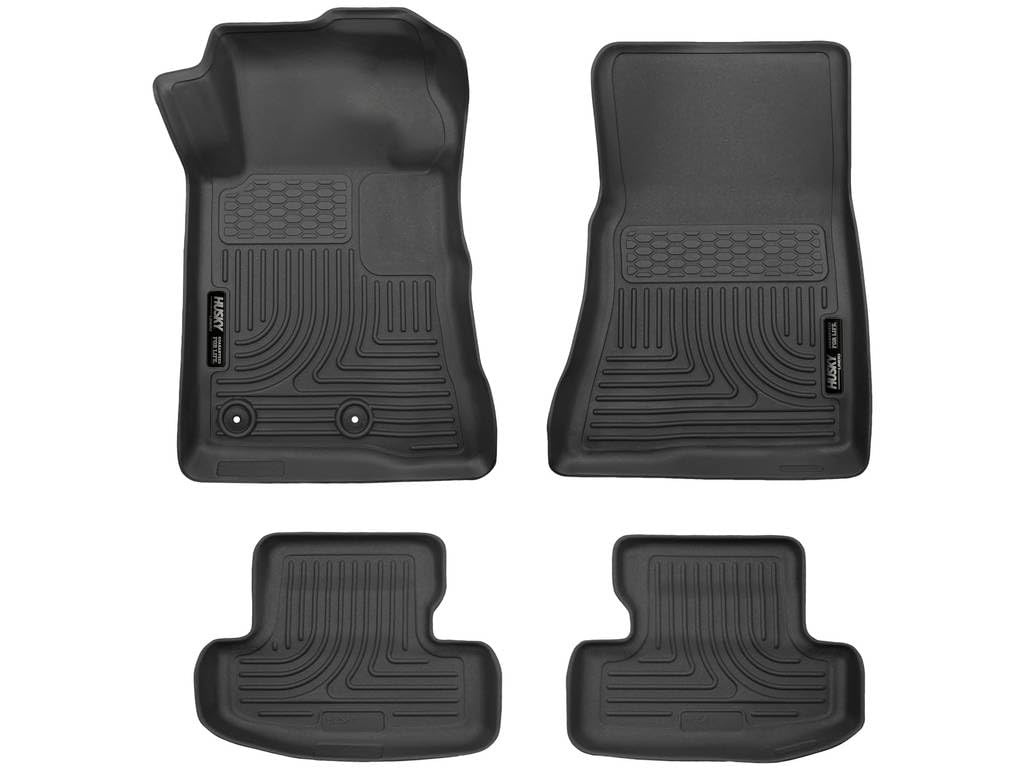 Husky Liners Weatherbeater Floor Mats | Fits 2015-2024 Ford Mustang | Front & 2nd Row, 3-pc Black - 99371