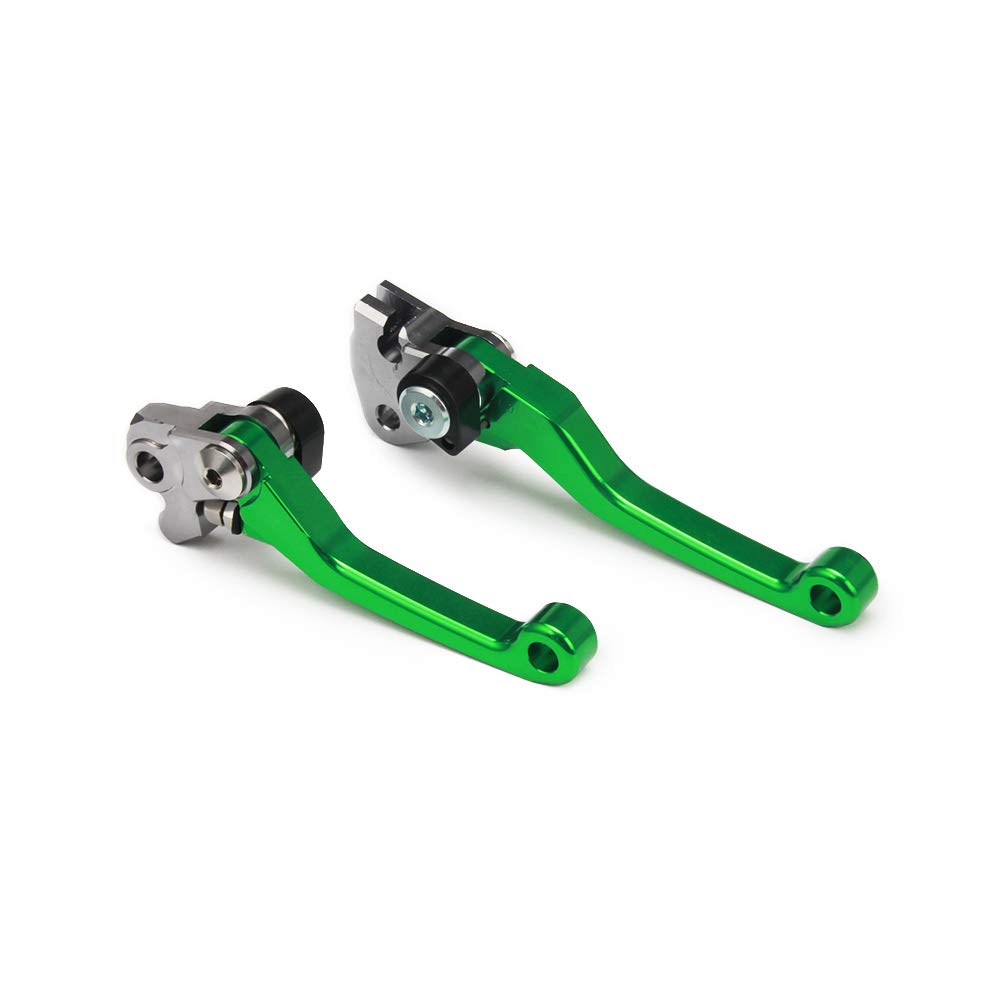 Jfg Racing Dirt Bike Foldable Clutch Brake Levers,Clutch Lever Breakaway Levers For Kx65 00-24/Kx85 01-24/Kx100 01-21/Kx250 00-04/Kx125 00-05/Kx112 22-24/Kx500 Kx250F 2004-Green