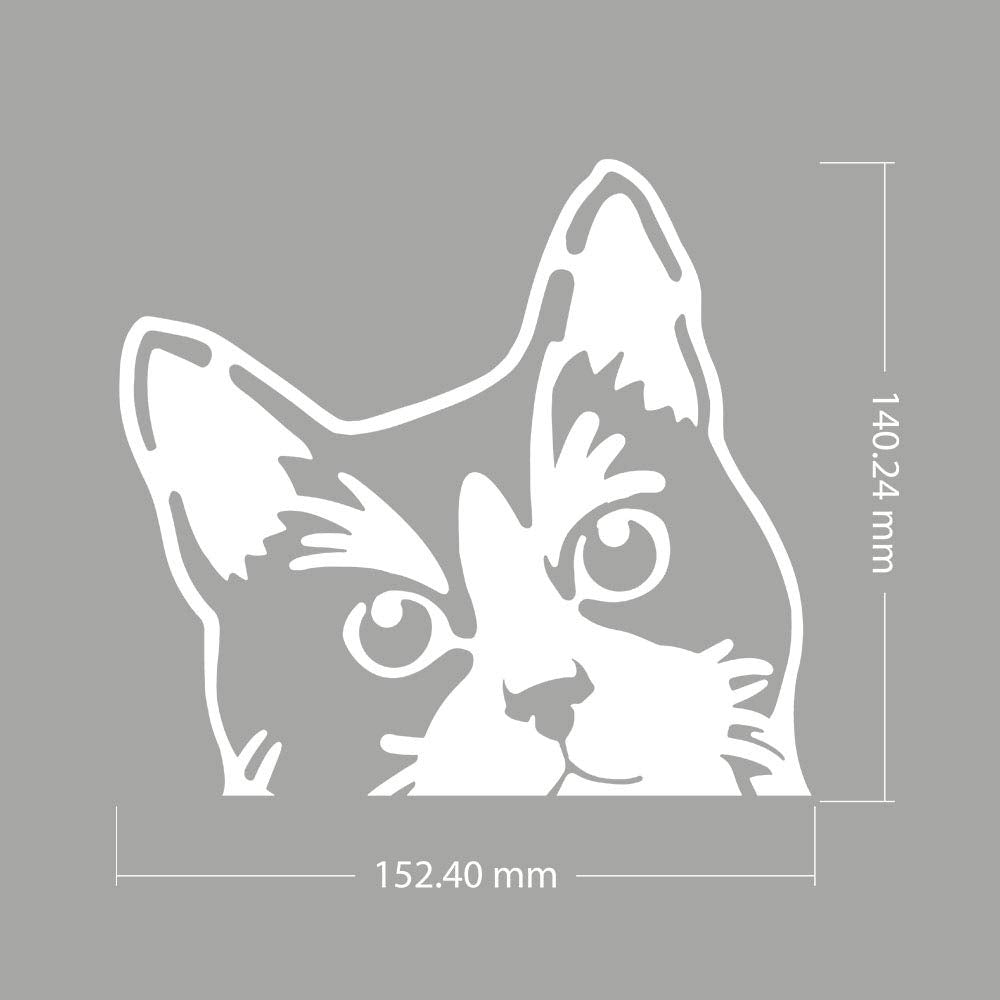 Wirester 6 Inch Clear Vinyl Decal Sticker Decoration For Car Window (Or Any Flat Surface) - Tuxedo Cat