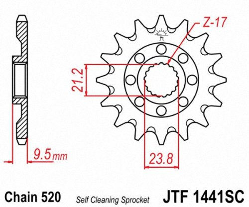 Jt Sprockets Steel Front Sprocket - 13T, Sprocket Teeth: 13, Color: Natural, Sprocket Size: 520, Sprocket Position: Front, Material: Steel Jtf1441.13