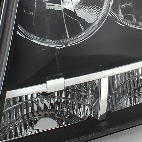 Akkon - For Black Bezel 07-13 Suburban Tahoe Avalanche Headlights Front Lamps Direct Replacement Left + Right, Low Beam: H11, High Beam: 9005, Car Vehicle Light Assembly, Black Housing