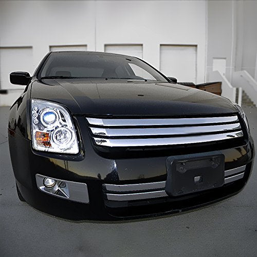Spec-D Tuning Lhp-Fus06-Tm Ford Fusion Halo Chrome Clear Clear Projector Head Lights