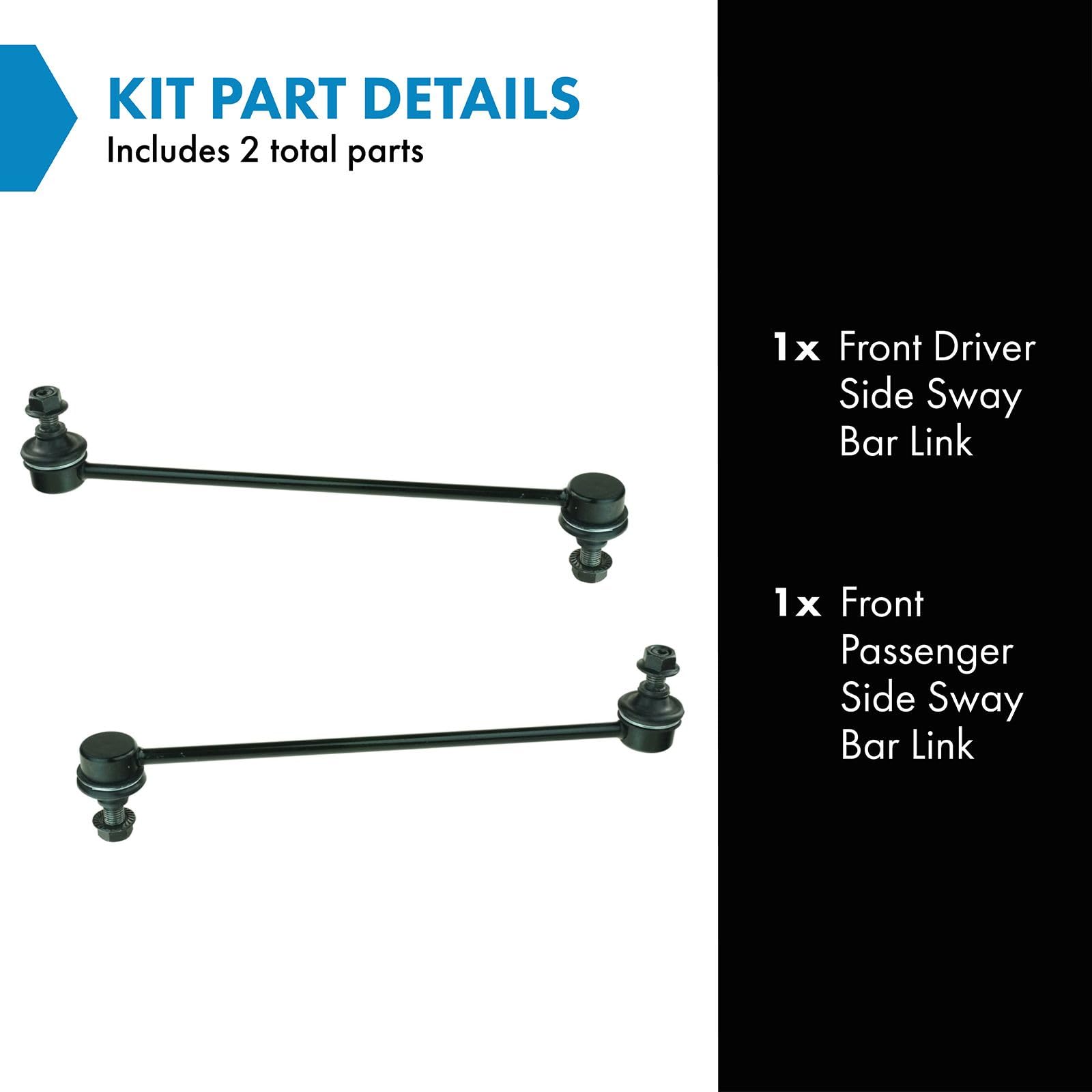Trq Front Sway Bar Stabilizer Link Set Compatible With 2004-2011 Chevrolet Aveo 2007-2011 Aveo5 2000-2002 Daewoo Nubira 2009-201