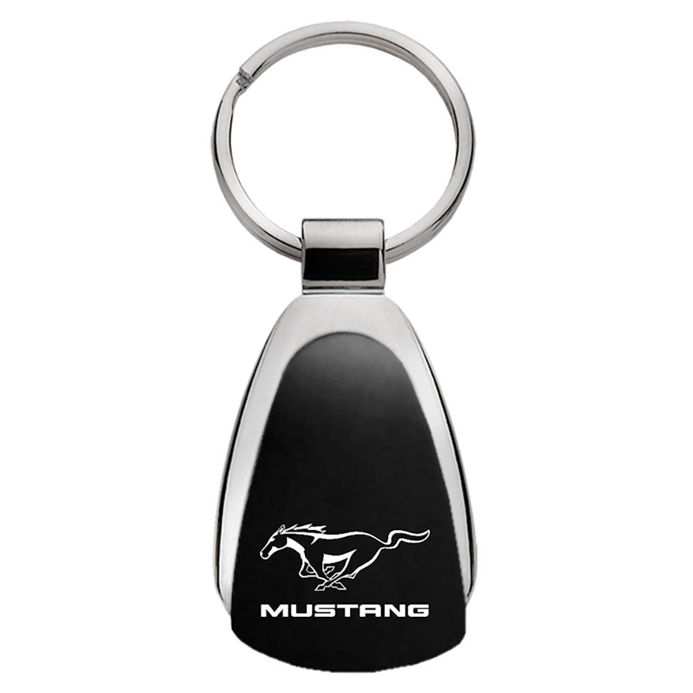 AuTomotive Gold KCK.MUS Ford Mustang Tear Drop Keychain, Black