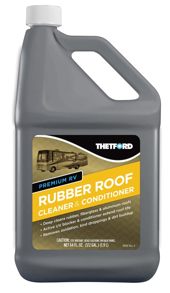 Premium Rv Rubber Roof Cleaner - Non-Toxic, Non-Abrasive Rv Roof Detergent 64 Oz - Thetford 96016