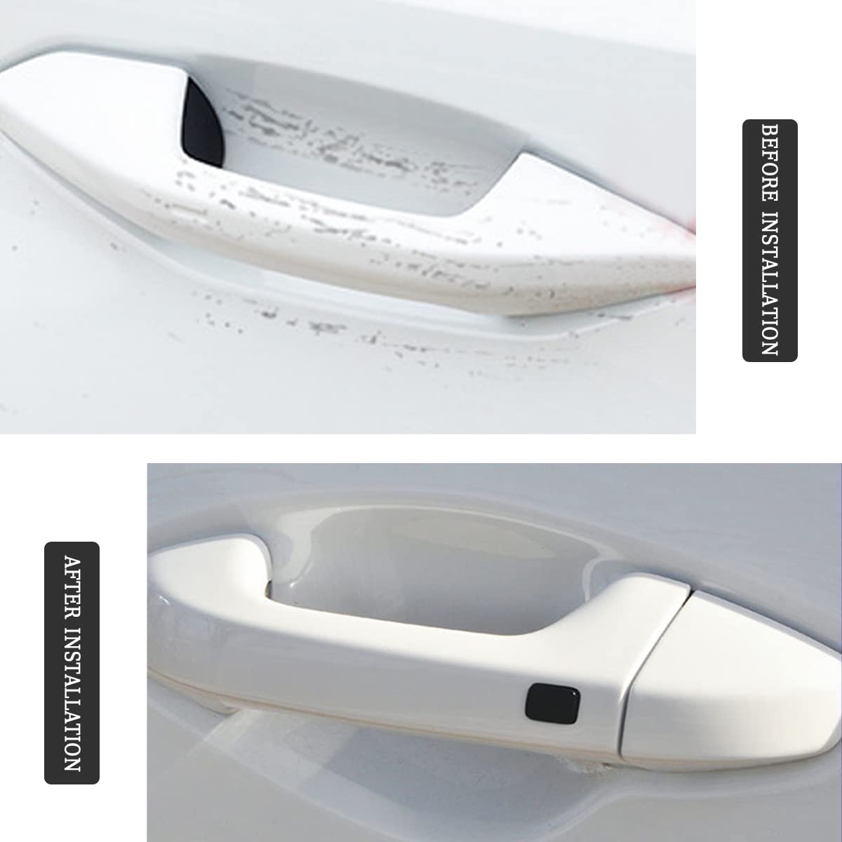 Carbon Fiber Car Door Protector - 8PCS Anti-Scratch Film, Non-Marking, Self-Adhesive for All Cars (Clear)