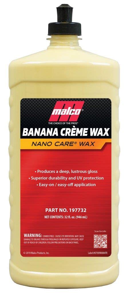 Malco Nano Care Banana Creme Wax - Deep Gloss Shine & UV Protection - 32 oz - Automotive, Marine & Industrial Use