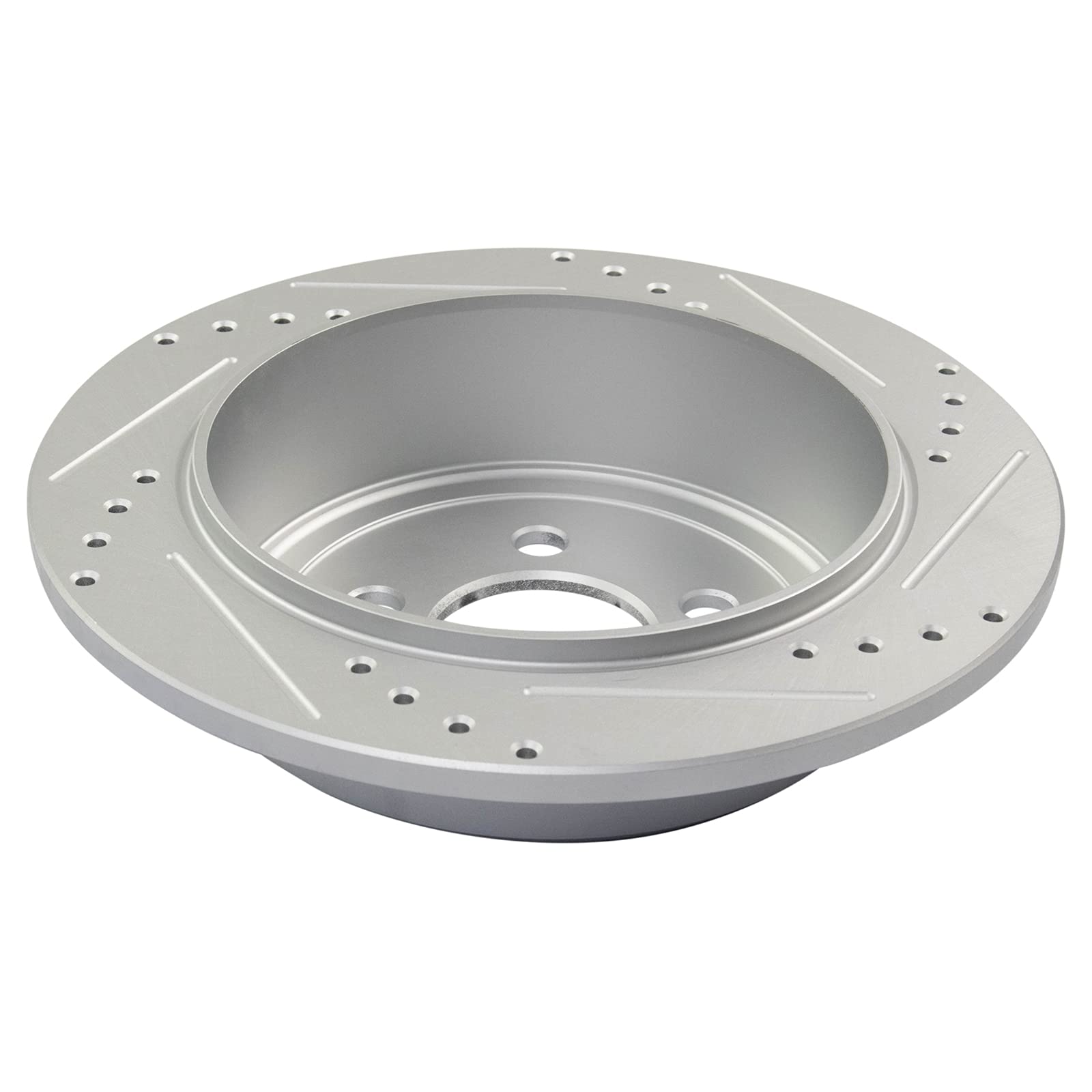 Trq Rear Performance Brake Rotors Set Solid Premium G-Coated Cross Drilled & Slotted Compatible With 2007-2011 Dodge Nitro 2008-