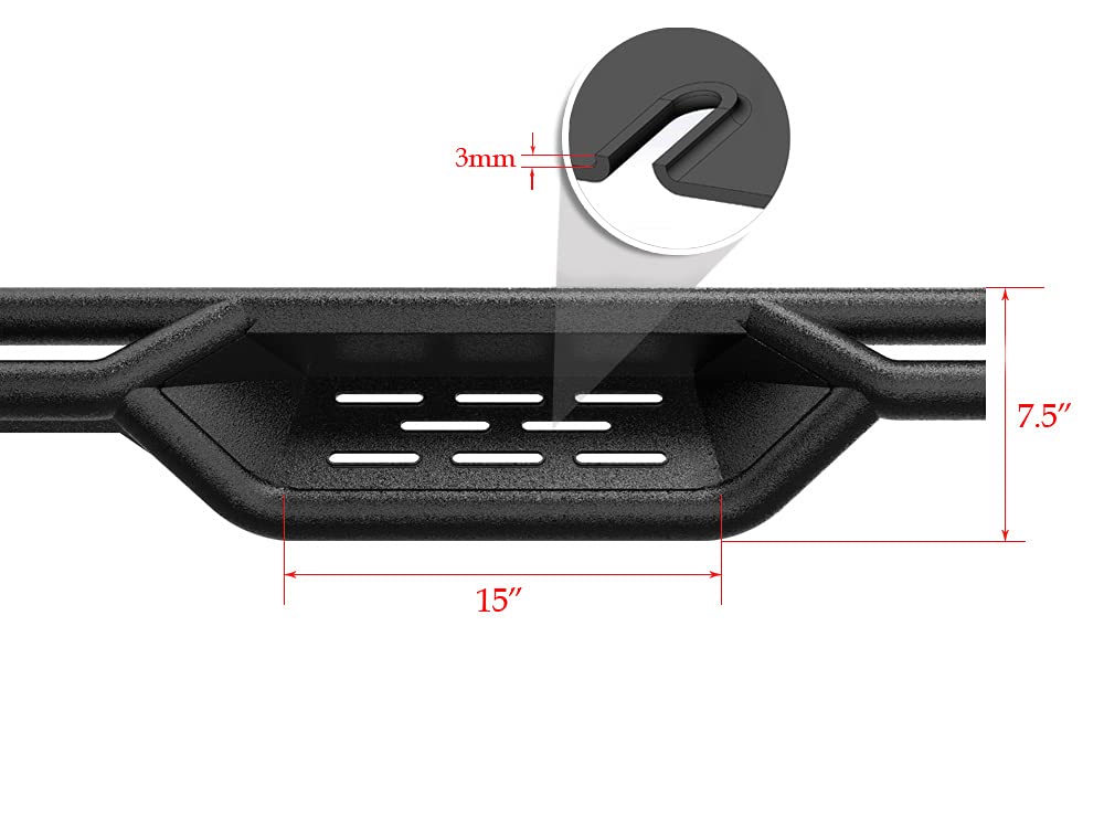 APS Black 6 Inches Tubular Drop Down Style Nerf Bars Running Boards Compatible with Toyota Tacoma 2005-2023 Double Crew Cab