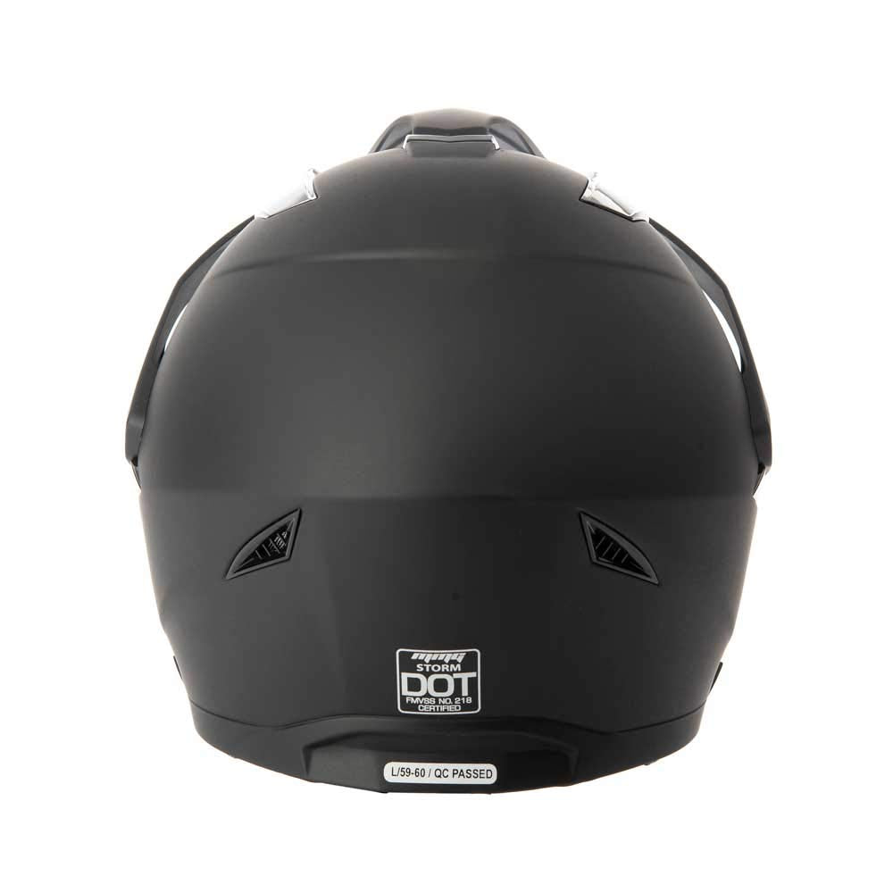 Mmg Dual Sport Off Road Motorcycle Full Face Helmet Dirt Bike Atv Flip-Up Visor (Model 23) - Shiny Black, Large