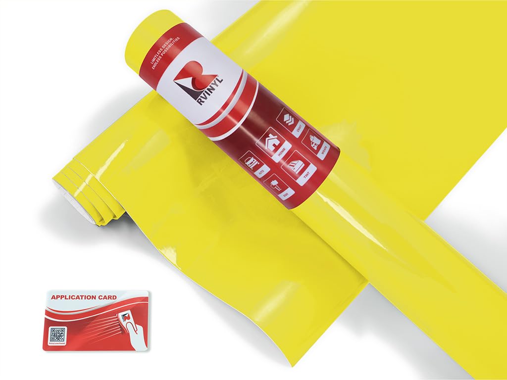 Avery Dennison Sw900 236-O Gloss Ambulance Yellow Supreme Wrapping Film Vinyl Vehicle Car Wrap Sheet Roll - (12'' X 60'')