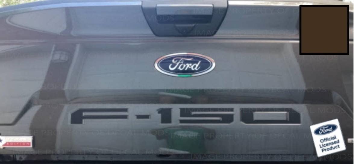 Decal Mods Tailgate Insert Decals Letters Inlays Indent Stickers (Thin) For Ford F150 (2018-2020) (Brown) - Cbrown