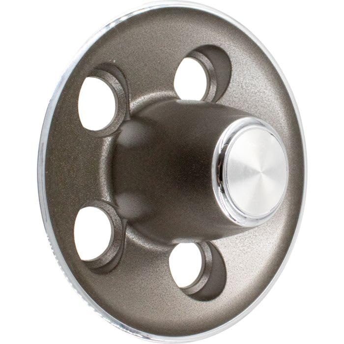 Wheel Accessories Parts 1 Pc Dark Argent Silver Aluminum Alloy Rally Rallye Wheel Cap 5 x 4.50 Bolt Pattern 7.07 Diameter Fits V