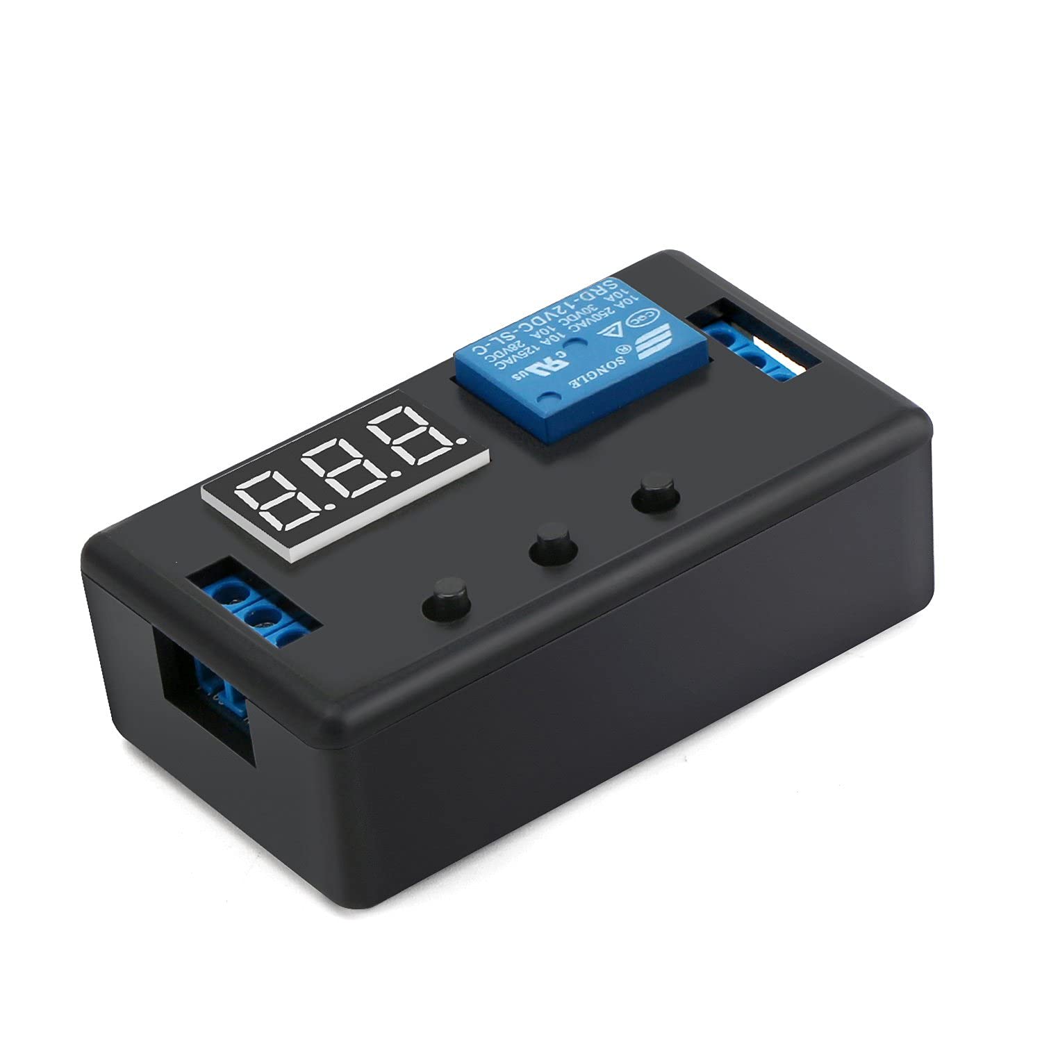 DROK 12V Timer Relay - Digital Delay Switch, 0.1s to 999min, 50mA, 4-Mode Automotive Module with LED Display, 1pcs
