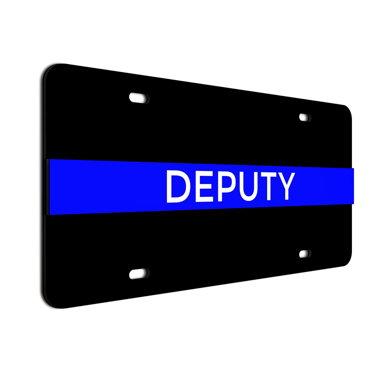 2-D Heavy Duty Reflective Thin Blue Line License Plate Deputy Made In Usa