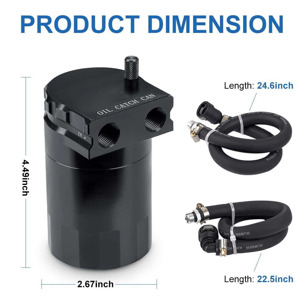 JDMON Oil Catch Can, Passenger Side Oil Separator Compatible with Ford F150 2.7EB 3.5EB 5.0L Passenger Side 2011-2021, Expeditio