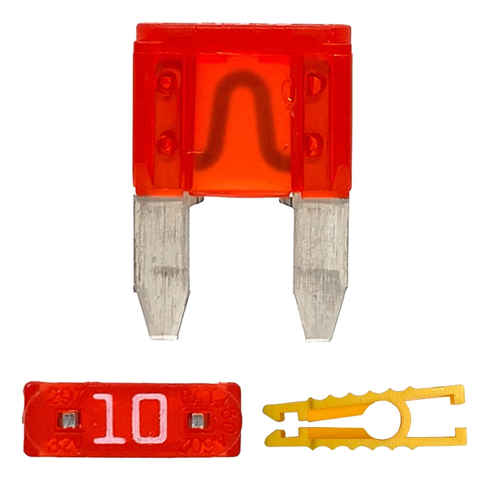 20Pcs 10A Mini Blade Fuse And 1 Fuse Puller Atc/Ato 32V 10Amp Fast Blow For Automotive Car Truck Suv