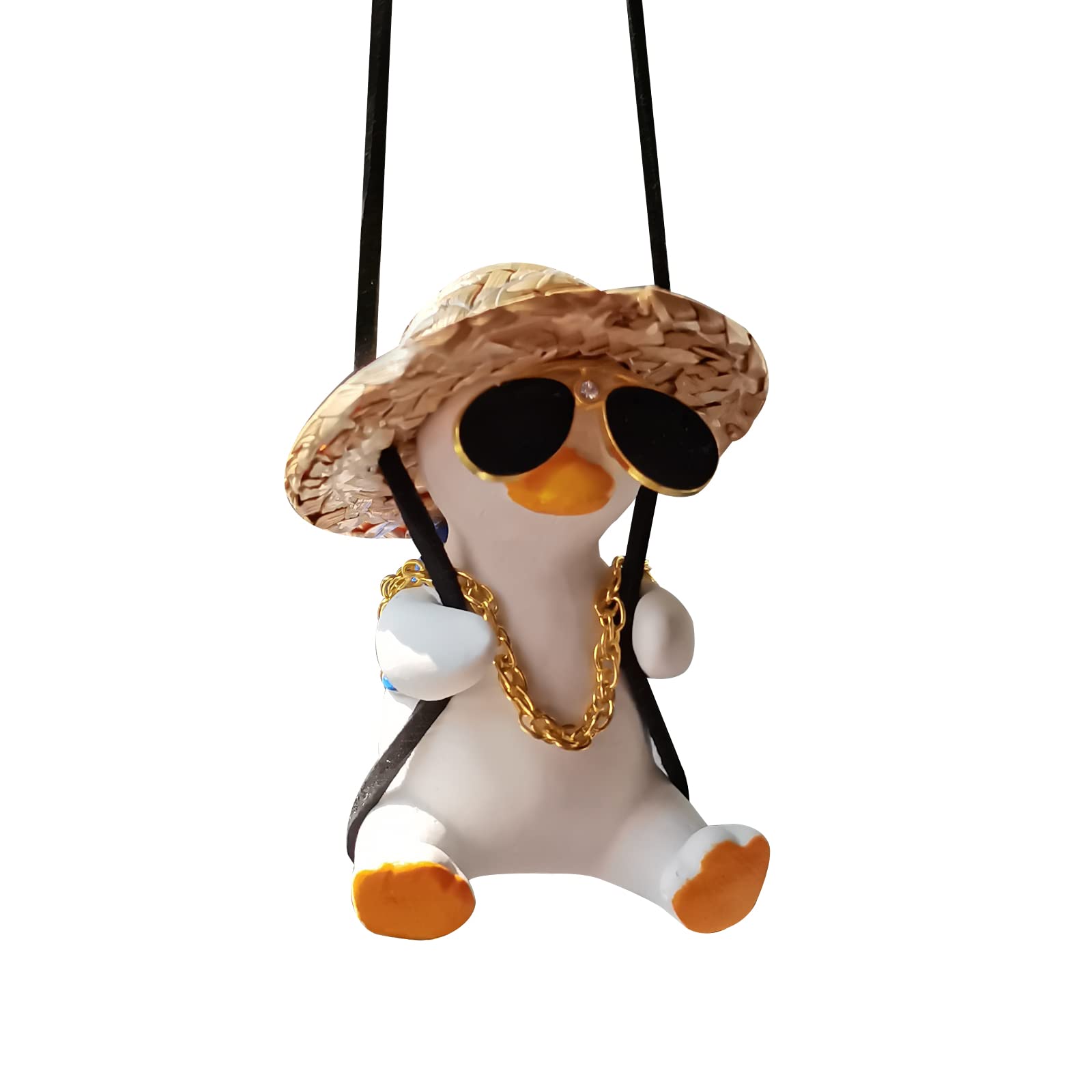 Swing Duck Car Hanging Ornament Cute Swing Duck Car Pendant Swing Duck Car Decoration Rearview Mirror Accessories Car Rearview M