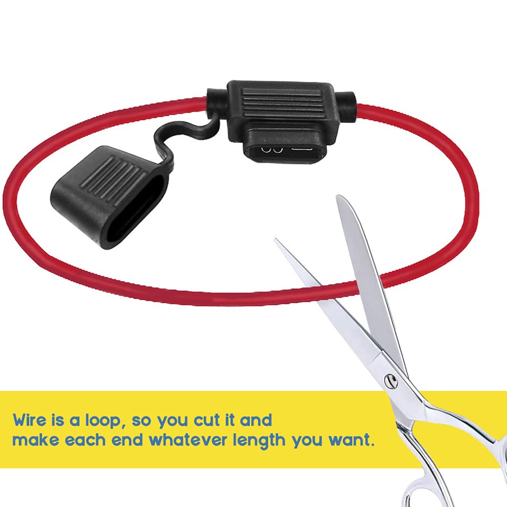 Mcigicm 12 Awg Inline Fuse Holder With 30A Atc/Ato Blade Fuse, 5 Pack