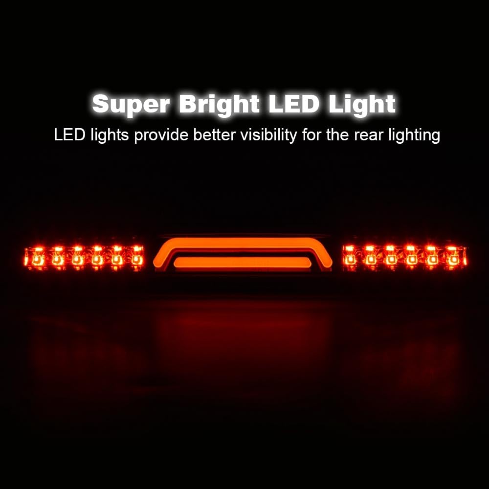 Grand Orange Led Rear Third Brake Lights Lamp Compatible With Dodge Ram 2500 3500 Truck 2003-2006 2004 2005 Red Lens