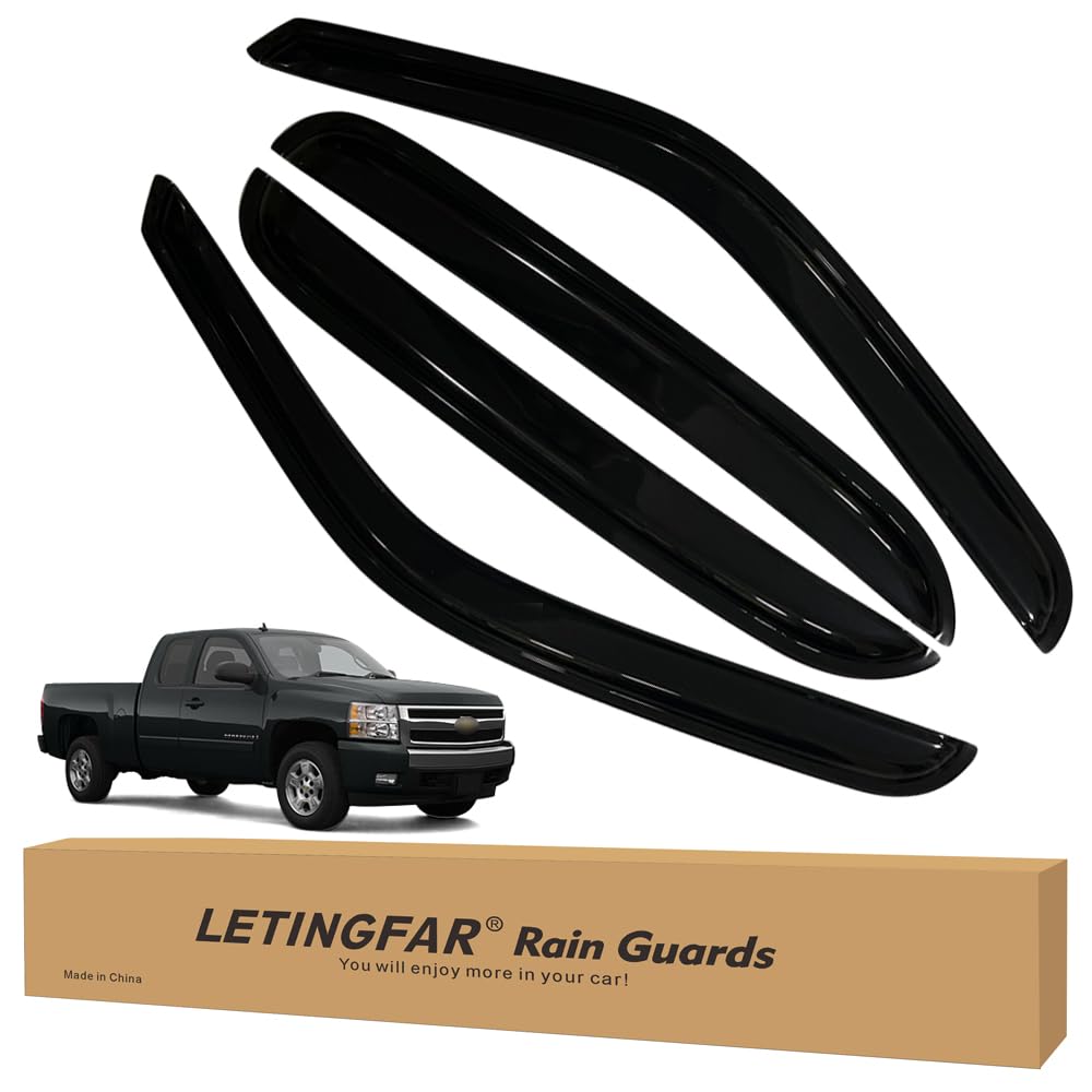 Tape-on Rain Guards for 2001-2007 Chevy Silverado/GMC Sierra 1500 Crew Cab, for 2001-2007 Silverado/Sierra 1500 Crew Cab Accesso
