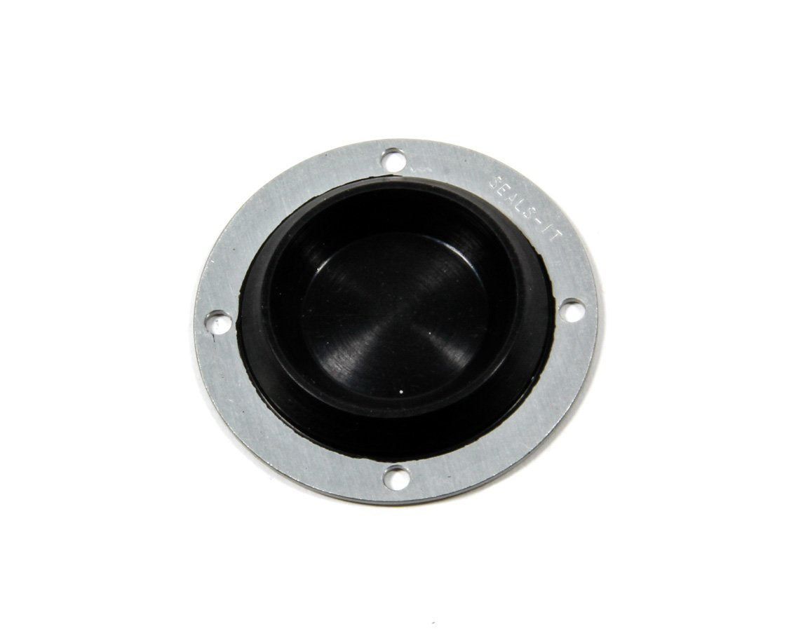 Seals-It Firewall Grommet, 1 Hole, 2 in OD, Flat, Aluminum/Rubber, Black, Each