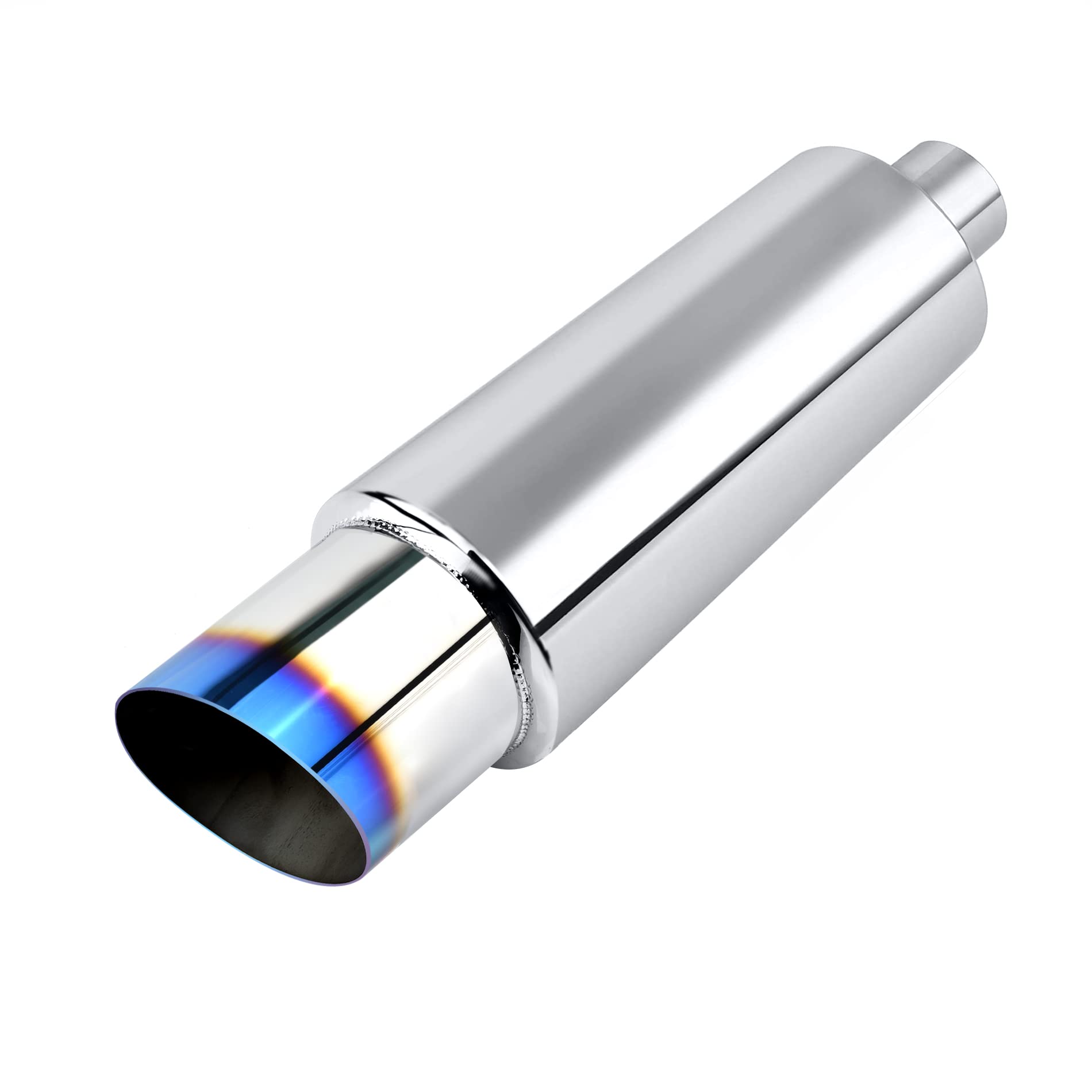 Evil Energy Exhaust Muffler,Stainless Steel Exhaust Tip,Universal 14.6 '' Length (Burnt,2.25 '' Inlet 3 '' Outlet)