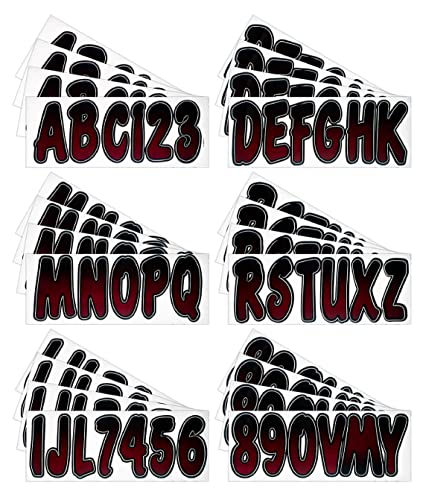 Hardline Products Series 200 Factory Matched 3-Inch Boat & Pwc Registration Number Kit, Burgundy/Black - Rubkg200