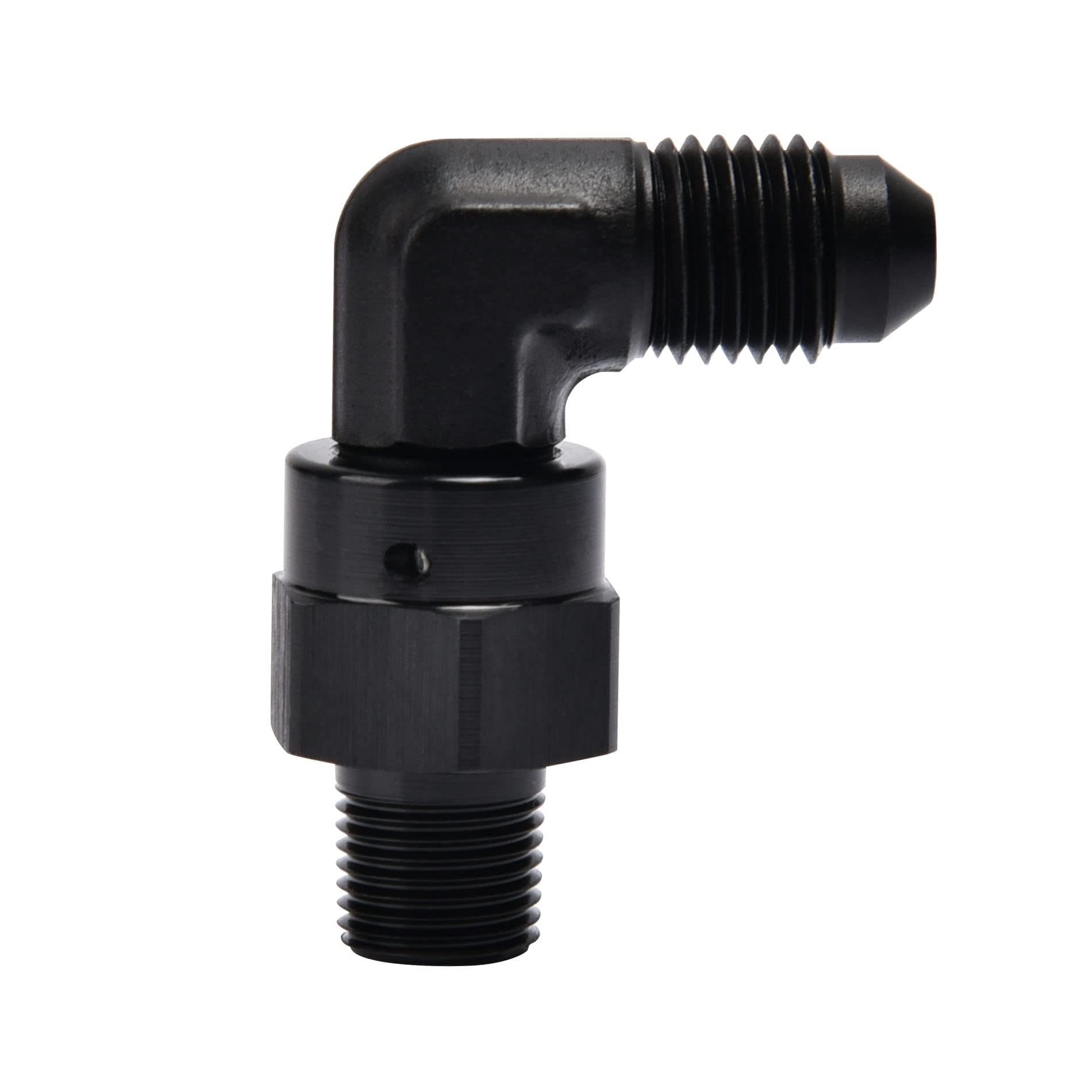 Evil Energy 4An Male Flare To 1/8 '' Npt 90 Degree Swivel Fitting Adapter Aluminum Black