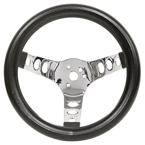 Steering Wheel, 10 Diameter, 5 Dish, 3 Spoke, 3 Bolt, Compatible with Dune Buggy