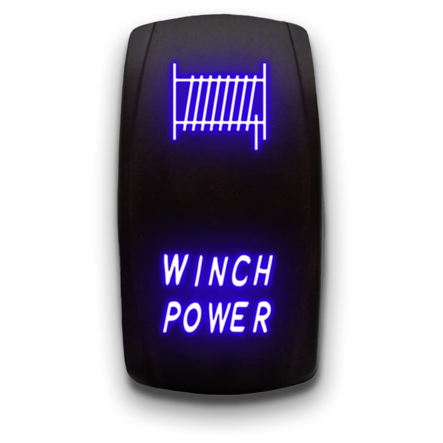 Winch Power - Blue - Laser Etched 5-Pin Double Pole Single Throw Winch Power On-Off Dpst Toggle Switch 20A 12V