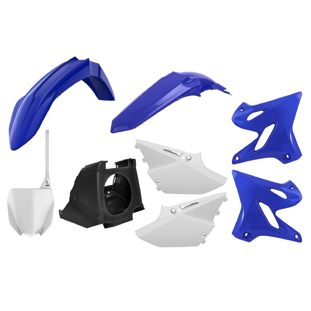 Polisport Full Plastic Kit For Yamaha Yz 125/250 (2002-2021) Oem Quality Restyling Kit With Superior Fit, Flexibility, And Durability (Blue/White)
