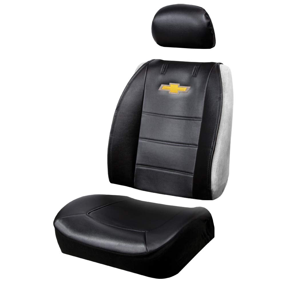 Plasticolor 008599R01 One Pair Seat Covers Logo Premium 3 Piece Sideless Car Truck Or Suv Seatcover With Cargo Pocket Compatible