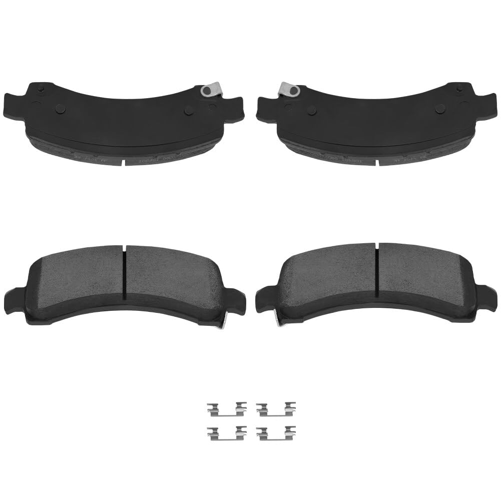 Eccpp D974-7875 4Pcs Rear Ceramic Brake Pads Fit For Cadillac Escalade 2004-2006,For Chevrolet Avalanche 1500 2002-2006,For Chev