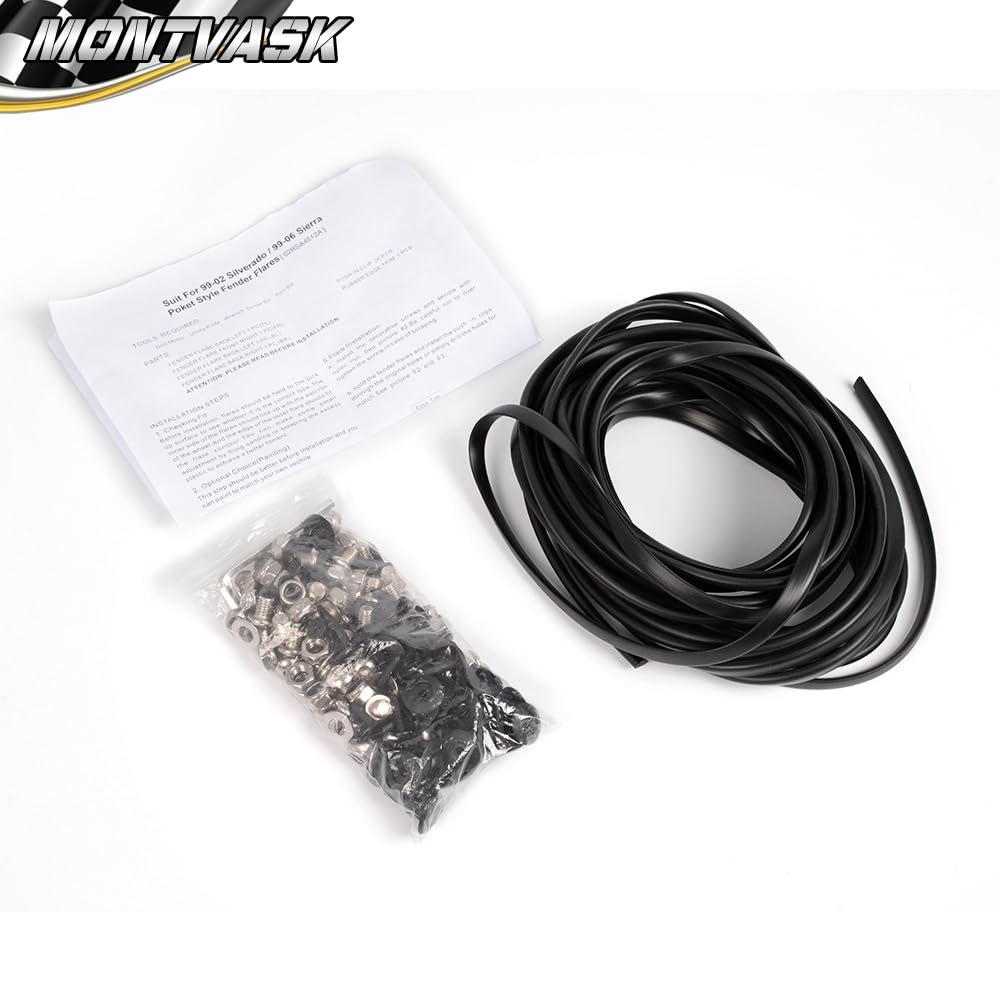 PIT66 Pocket Rivet Upgrade Fender Flares, Compatible with 1999-2006 Chevy Silverado/1999-2006 GMC Sierra, Wheel Tire Fenders Tex