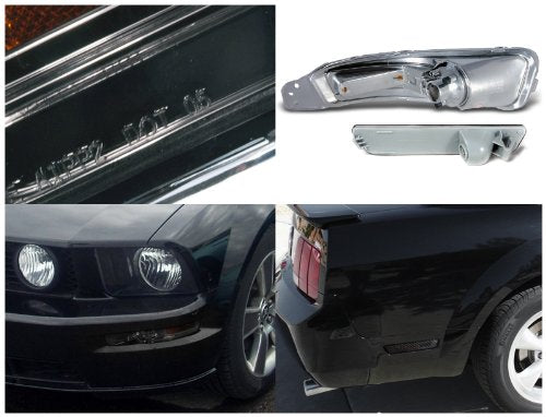 SPEC-D TUNING Bumper Lights for 2005-2009 Ford Mustang, Smoke Front & Rear Signal Parking Lamps
