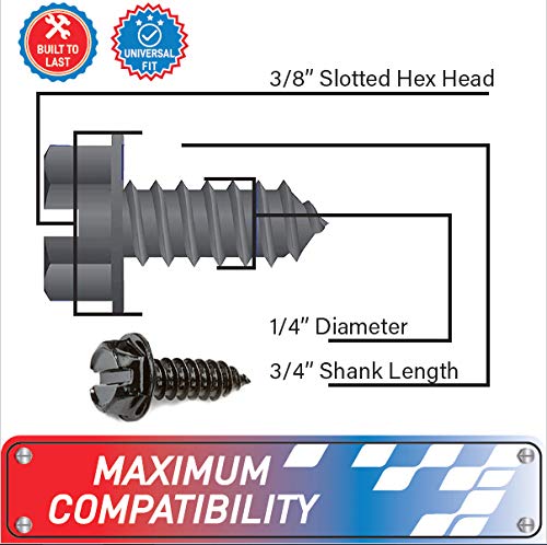 Zinc Plated License Plate Screws  Rust Proof Screws License Plate Set Of 4 Front Or Rear Chrome Locking Screws  License Plate Se