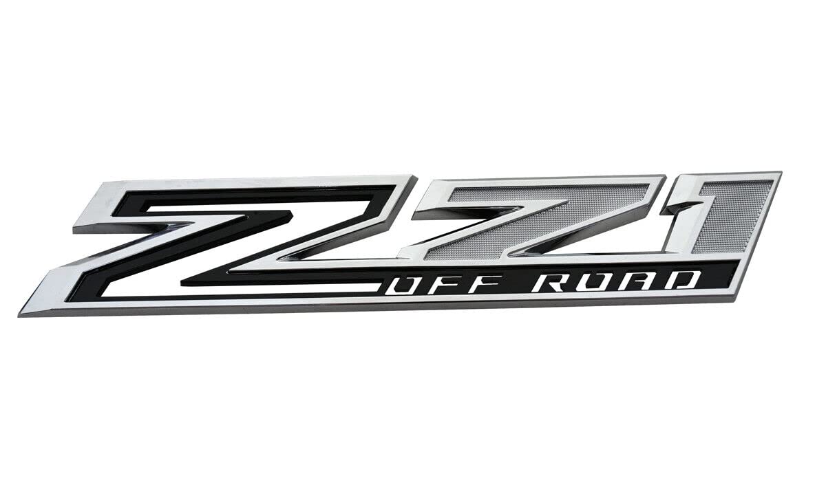 2pack 2019-2025 OEM Z71 Off Road Emblems Side Decals Badges Compatible with fits Silverado Offroad Parts 84632695 (Chrome Black)