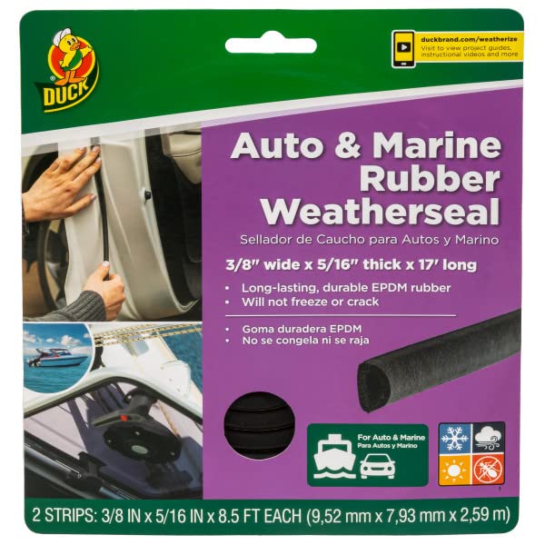 Duck Brand # 287901 Auto & Marine Rubber Weatherseal - Black.31 in. x .38 in. x 17 ft.