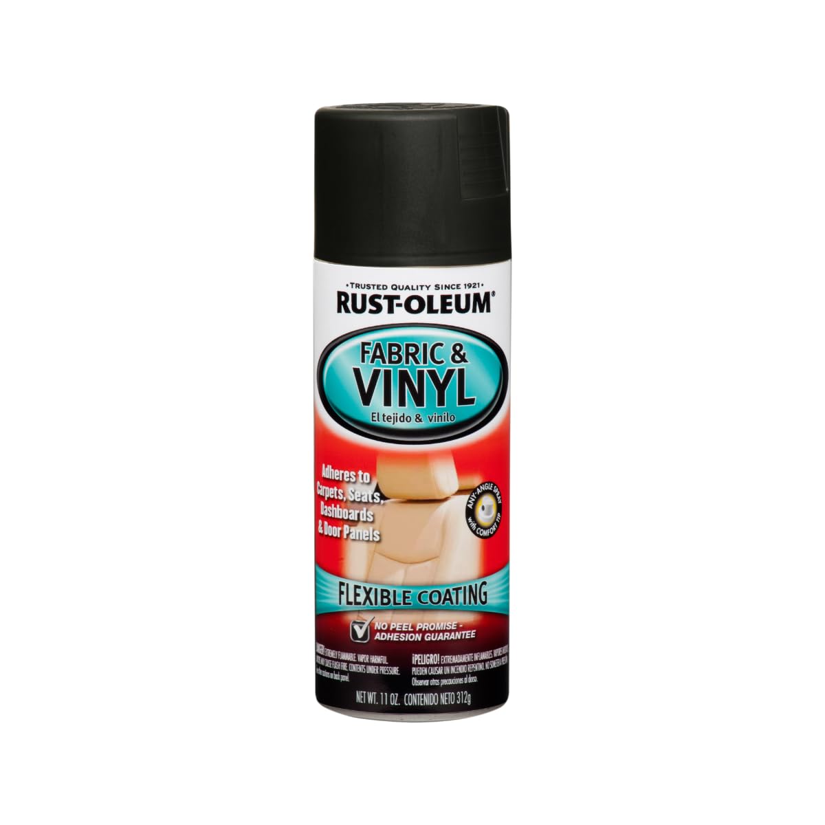 Rust-Oleum 248919 Automotive Enamel Fabric & Vinyl Spray Paint, 11 Ounce, Flat Black